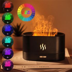 1pc USB Mini Humidifier With 250ml Water Tank Simulation Flame Night Light Aroma Diffuser For Home - Like The Picture - White
