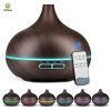 1pc 19.36oz/550ML Electric Aroma Diffuser; Essential Oil Diffuser; Air Humidifier; Ultrasonic Remote Control Color LED Lamp Mist Maker - Wood