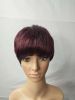 Women's wigs short straight black and red mixed color mechanism chemical fiber head covering African wigs - W025F