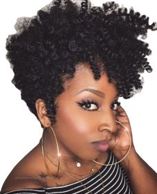 African small volume wig female short curly hair explosive head wig whole top chemical fiber head set - MFR0F5