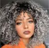 Europe and the United States female short curly hair Exploded head chemical fiber headgear African small volume wig - NFFNYR005