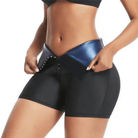 Slimming Pants Waist Trainer Shapewear Tummy Hot Thermo Sweat Leggings Fitness Workout Sweat Sauna Pants Body Shaper - Blue - 3XL