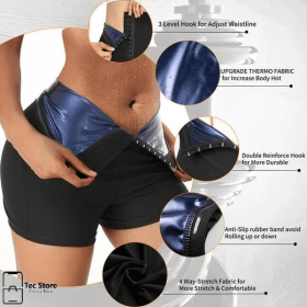 Slimming Pants Waist Trainer Shapewear Tummy Hot Thermo Sweat Leggings Fitness Workout Sweat Sauna Pants Body Shaper - Silver - XL