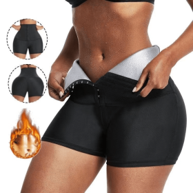 Slimming Pants Waist Trainer Shapewear Tummy Hot Thermo Sweat Leggings Fitness Workout Sweat Sauna Pants Body Shaper - Silver - S