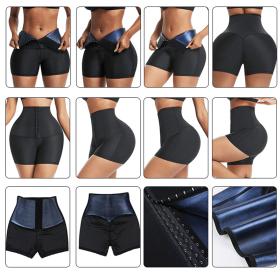 Slimming Pants Waist Trainer Shapewear Tummy Hot Thermo Sweat Leggings Fitness Workout Sweat Sauna Pants Body Shaper - Silver - L