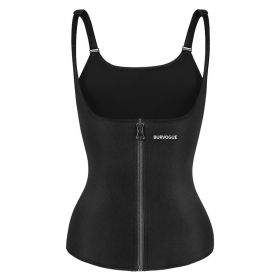 Burvogue Waist Trainer Corset Underbust Shapewear Latex Body Shaper Tummy Slimming Underwear Women Weight Loss Sauna Sweat Vest - XS - Black