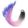 Braid Ponytail Wig Hair Extensions Pigtail Braid Nightclub Party Gradient Color Braid Hair Ring Hairpieces,Black Pink Purple - Default