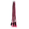 Highlight Fluorescent Pink Black Hair Braid Wig Nightclub Braid Hair Ring Party Braid Ponytail Hair Extensions Bling Hairpieces - Default