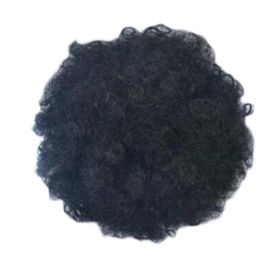 Afro Puff Drawstring Hair Bun Extension Short Synthetic Ponytail Clip On Kinky Drawstring Curly Hair Piece,Black - Default