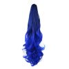 Ponytail Extension Claw Curly Wavy Clip-on Hairpiece One Piece Long Ponytail Hair Extensions,Royal Blue - Default