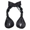 Women Wig Han Chinese Clothing Bowknot Updo Headband Hair Bun Chinese Traditional Costume Accessory Black Hairpiece - Default