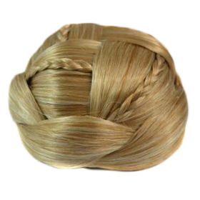 Braided Brown Hair Bun Hair Piece Updo Braided Hairpiece Hair Clip Women Girls Wig Party Wedding Dancing Hairdos - Default