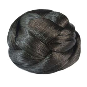Braided Black Hair Bun Hair Piece Updo Braided Hairpiece Hair Clip Women Girls Wig Party Wedding Dancing Hairdos - Default