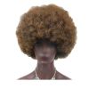 Brown Short Afro Curly Hair Wigs Women Large Fluffy Synthetic Hair Short Full Wig for Party and Daily - Default