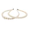 3 Pcs Random Style Womens Thin Headband White Beaded Headband Wedding Hair Loop Hair Accessories - Default