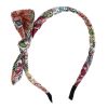 Red Flower Thin Headband Bowknot Skinny Hairband Hair Accessories for Womens Girls - Default