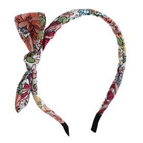 Red Flower Thin Headband Bowknot Skinny Hairband Hair Accessories for Womens Girls - Default
