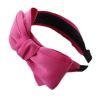 Hot Pink Womens Handmade Large Bowknot Wide Hairband Fabric Headband Hair Loop - Default