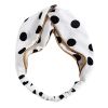 Black Retro Polka Dot Headband Criss Cross Wide Hairband Hair Ribbon Hair Accessories Hair Wrap - Default