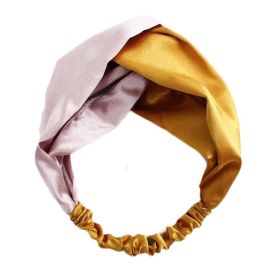 Pink Yellow Color Matching Headband Knotted Wide Hairband Hair Ribbon Hair Accessories Hair Wrap - Default