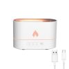 USB Simulation Flame Night Light with 250ML Water Tank Humidifier Aroma Diffuser Home Office Bedroom Car Atmosphere Desk Lamp - China - white