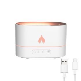 USB Simulation Flame Night Light with 250ML Water Tank Humidifier Aroma Diffuser Home Office Bedroom Car Atmosphere Desk Lamp - China - white