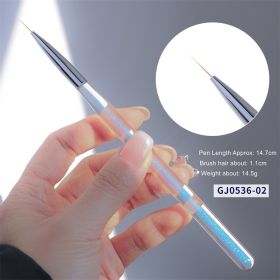 1 piece Nail shop professional brush manicure Japanese-style aurora light therapy pen manicure painting halo dye hook line pull line pen - GJ0536-02
