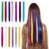 13pcs Hair Extension Clips 20 Inch Straight Hair Synthetic Fiber Hairpieces for Party - colorful