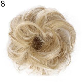 Women Hair Bun Extension Wavy Curly Messy Donut Chignons Wig Hairpiece - 8