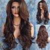 Women Fashion Long Wavy Curly Hair Cospaly Costume Full Wigs Hair Extension - Brown