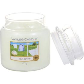 YANKEE CANDLE by Yankee Candle CLEAN COTTON SCENTED MEDIUM JAR 14.5 OZ - As Picture