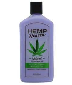 Hemp Heaven Moisturizing body Lotion - Lavender dreams made with naturel Hemp Seed Oil;  Coconut Oil - For Men & Women.12 Oz - Purple