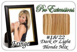 #18/22 Dark Blonde w/ Highlights Pro Fringe Clip In Bangs - PRFR-1822