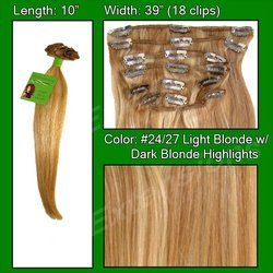 #24/27 Light Blonde w/ Dark Blonde Highlights - 10 inch - PRST-10-2427