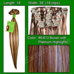 #6/613 Chestnut Brown w/ Platinum Highlights - 14 inch - PRST-14-6613