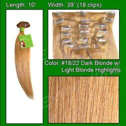 #18/22 Dark Blonde w/ Light Highlights - 10 inch - PRST-10-1822