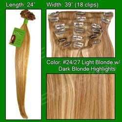 #24/27 Light Blonde w/ Dark Blonde Highlights - 24 inch Remy - PRRM-24-2427