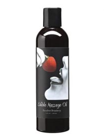 Edible Massage Oil Succulent Strawberry 8 Ounce - EBMSE003