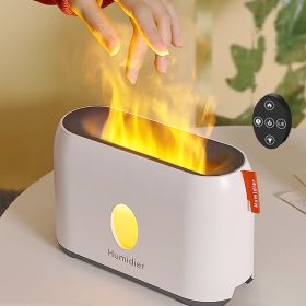 US Warehouse 200ml Flame Humidifier Flame Lights Aroma Diffusers 3D Flame Air Humidifier Ultrasonic Oil Diffuser - White