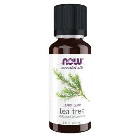 NOW Essential Oils, Tea Tree Oil, Steam Distilled, 100% Pure, Vegan, Child Resistant Cap, 1-Ounce - NOW