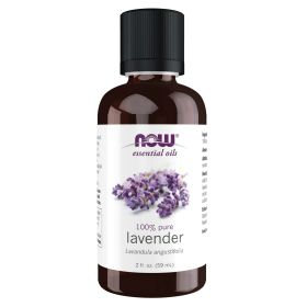 NOW Essential Oils, Lavender Oil, Soothing Aromatherapy Scent, Steam Distilled, 100% Pure, Vegan, Child Resistant Cap, 2-Ounce - NOW