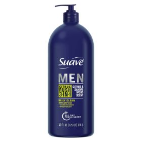 Suave Men 3 in 1 Shampoo Conditioner & Body Wash Citrus Rush, 40 oz - Suave