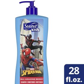 Suave Kids Fresh Spider-Sense, 3 in 1 Shampoo Conditioner Body Wash, All Hair Types 28 oz - Suave