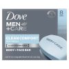 Dove Men+Care Body + Face Bar Mild Formula, Clean Comfort, 3.75 oz (8 Bars) - Dove