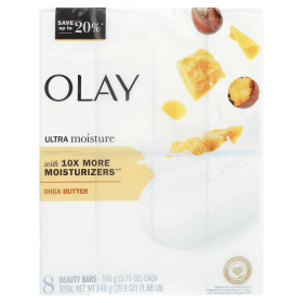 Olay Moisture Outlast Ultra Moisture Shea Butter Beauty Soap Bar 3.75 oz, 8 Count - Olay