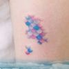 5 Sheets Deep Sea Mermaid Scales Temporary Tattoo Stickers Colorful Mini Gradient Fish Scale Fake Tattoos - Default