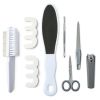 Equate 8-Piece Pedicure Foot Care Set with Zipper Pouch, Silver - Equate