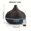 1pc 19.36oz/550ML Electric Aroma Diffuser; Essential Oil Diffuser; Air Humidifier; Ultrasonic Remote Control Color LED Lamp Mist Maker - Wood