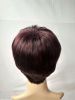 Women's wigs short straight black and red mixed color mechanism chemical fiber head covering African wigs - W025F