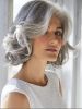 Bobble head wig women's short hair in the silver gray chemical fiber head cover - MF04FFC